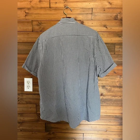 Lacoste mens short sleeve checkered button down shirt size 46 - Picture 4 of 9